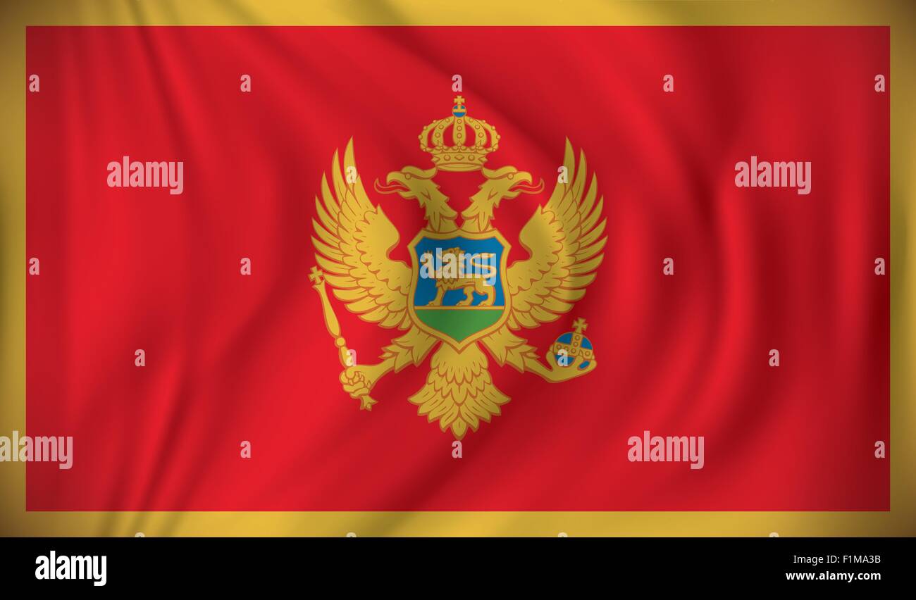 D'un drapeau du Monténégro - vector illustration Illustration de Vecteur