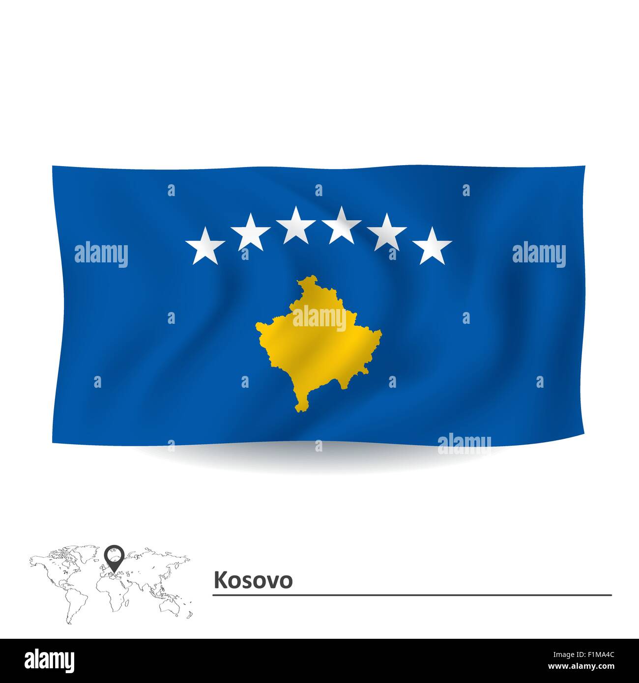 Pavillon du Kosovo - vector illustration Illustration de Vecteur