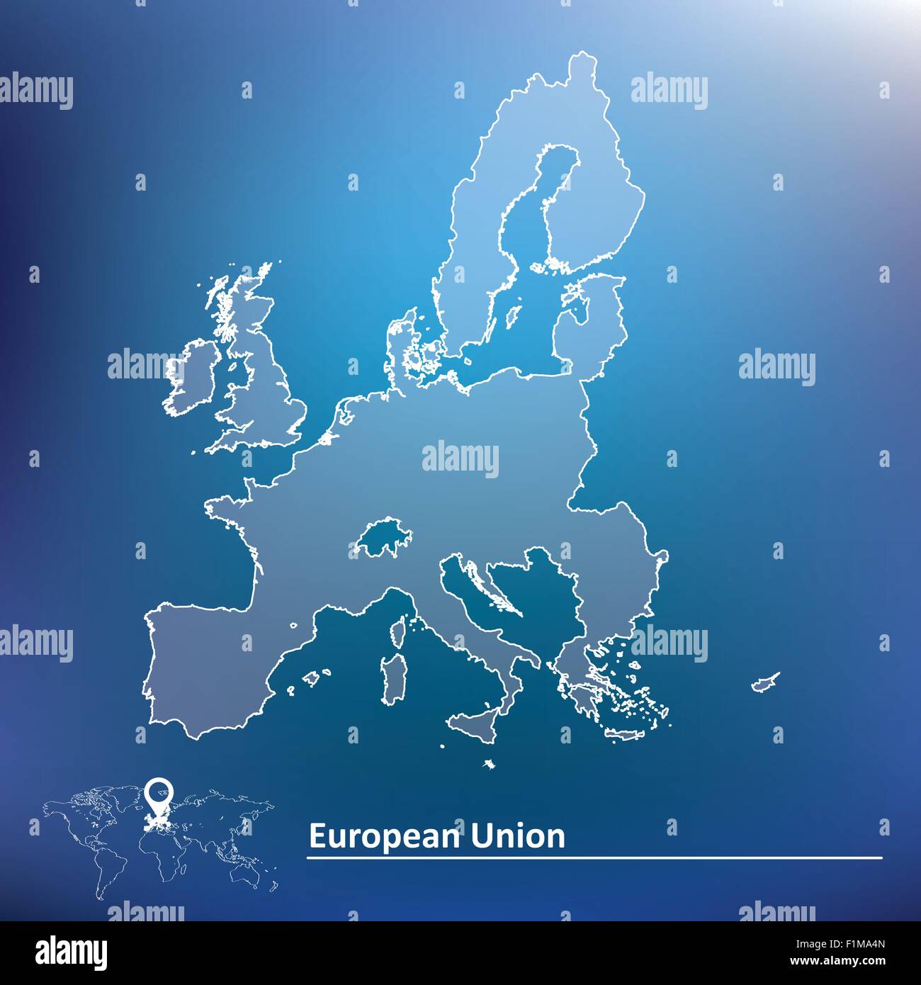 Carte de l'Union européenne 2015 - vector illustration Illustration de Vecteur