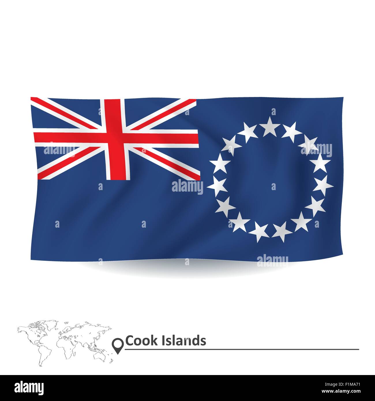 Pavillon d'Îles Cook - vector illustration Illustration de Vecteur