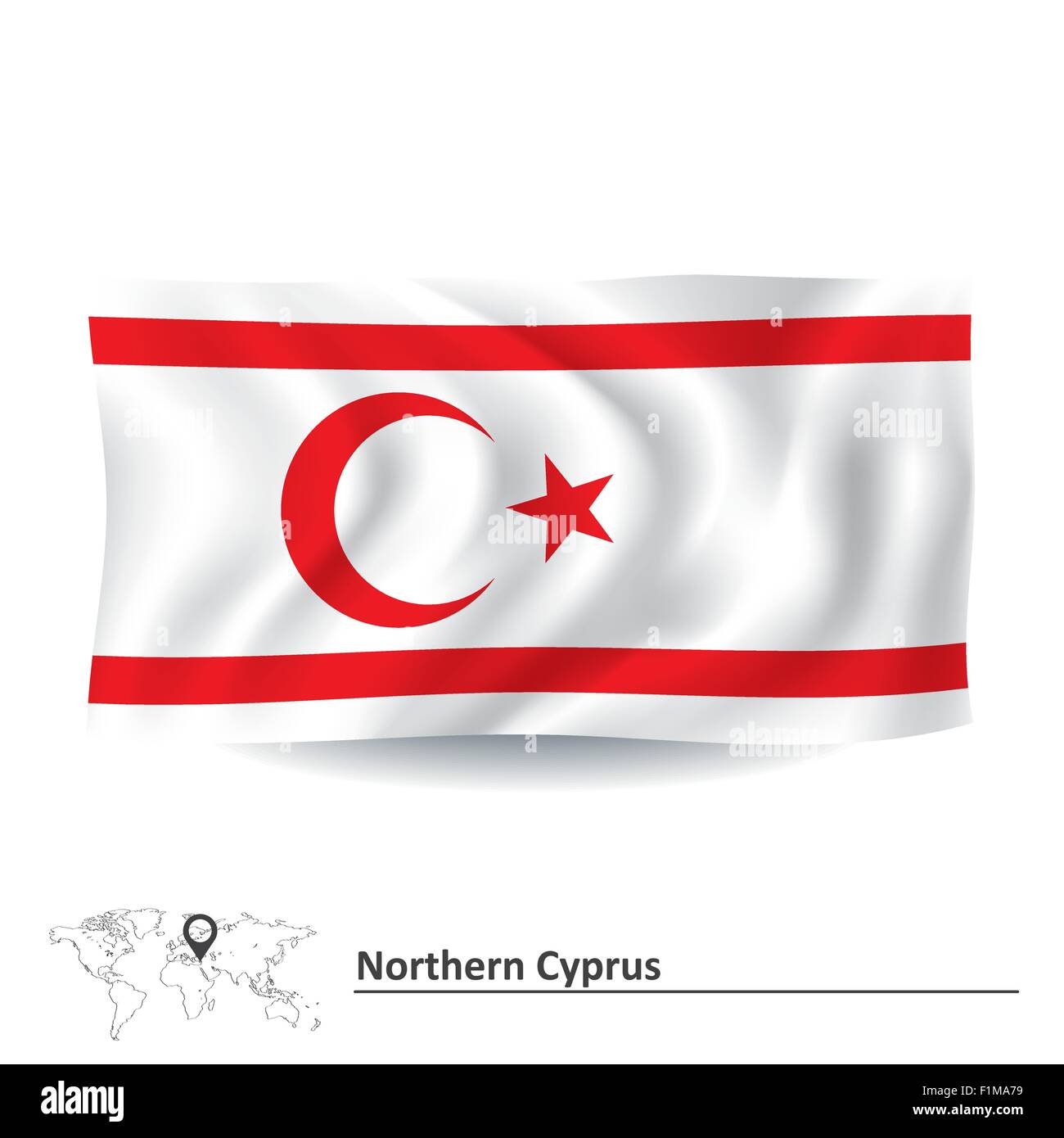 Drapeau de Chypre du Nord - vector illustration Illustration de Vecteur