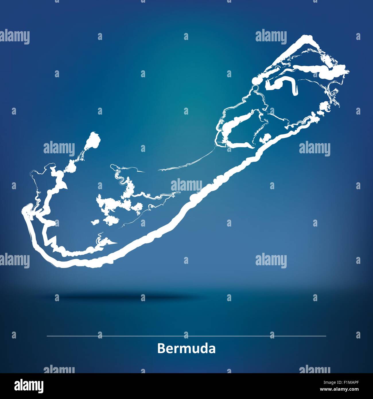 Doodle Carte des Bermudes - vector illustration Illustration de Vecteur