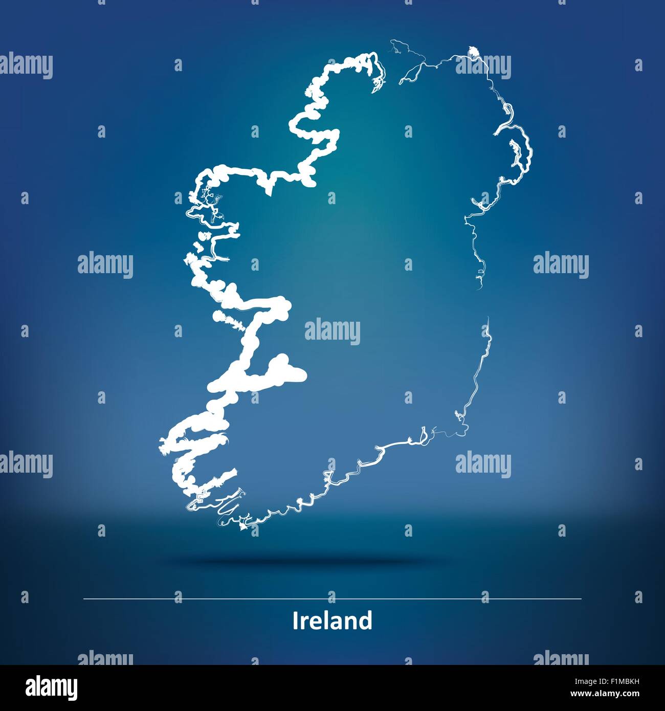 Doodle Carte de Irlande - vector illustration Illustration de Vecteur