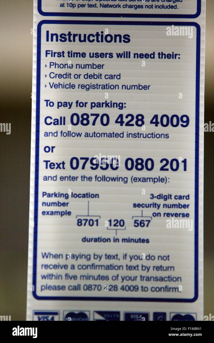 Payer par téléphone gratuit instructions signe (image © Crédit Ludlam Jack) Banque D'Images