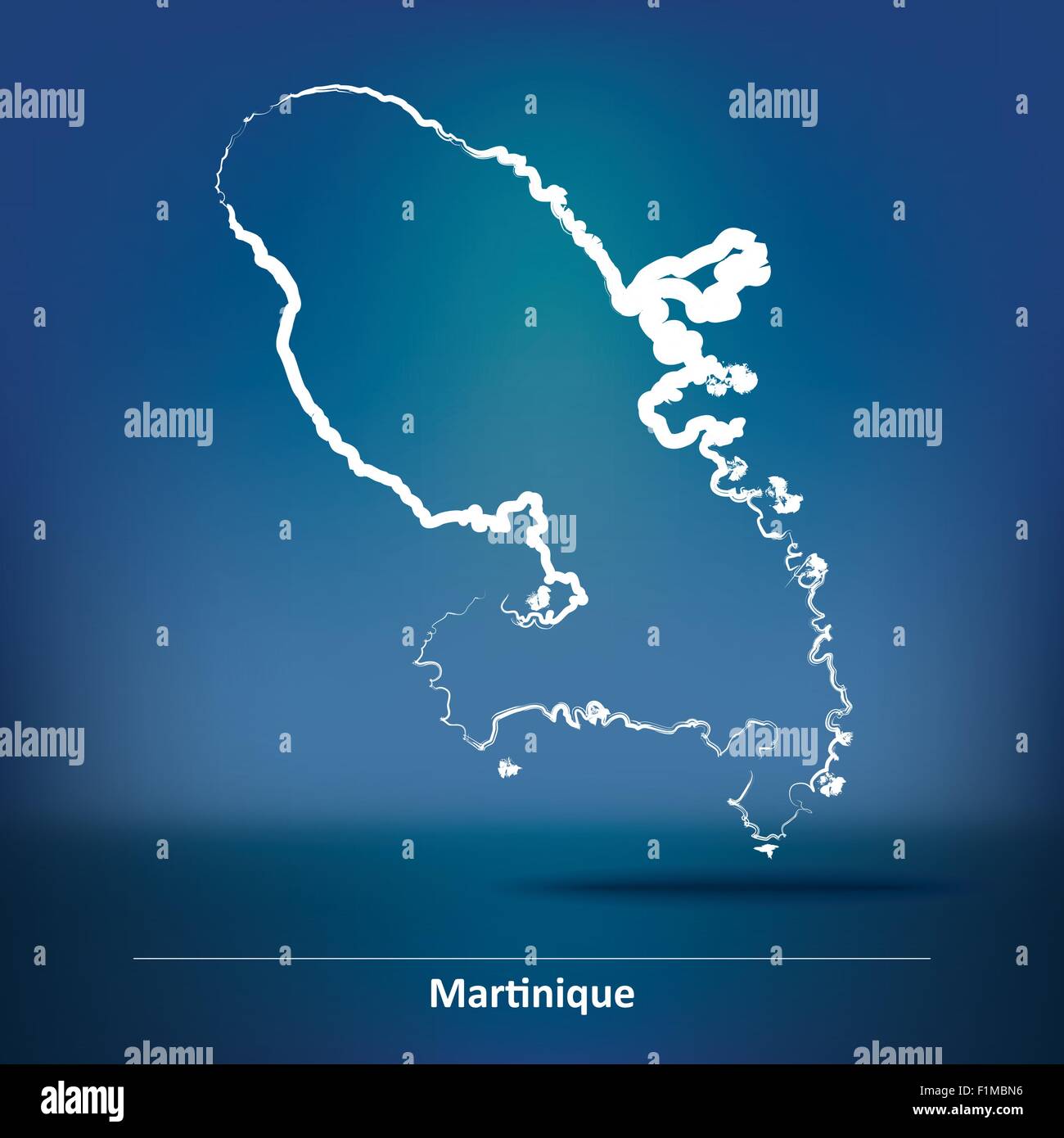 Doodle Plan de Martinique - vector illustration Illustration de Vecteur