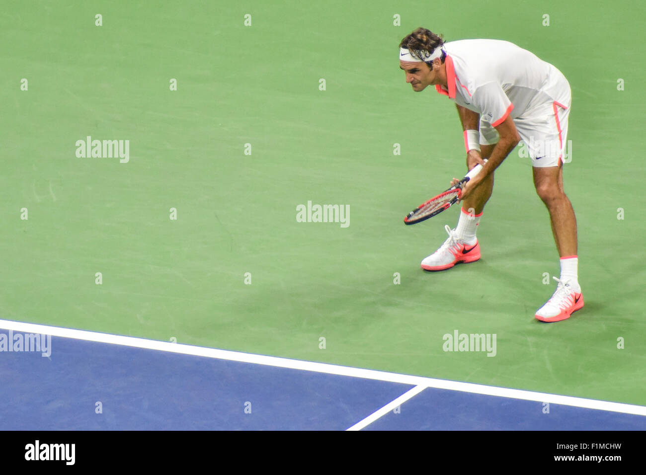 New York, USA. Sep, 2015 3. Roger Federer (SUI) Tennis : Roger Federer de la Suisse en action au cours de l'US Open masculin deuxième tour à l'USTA Billie Jean King National Tennis Center à New York, États-Unis . Credit : Hiroaki Yamaguchi/AFLO/Alamy Live News Banque D'Images