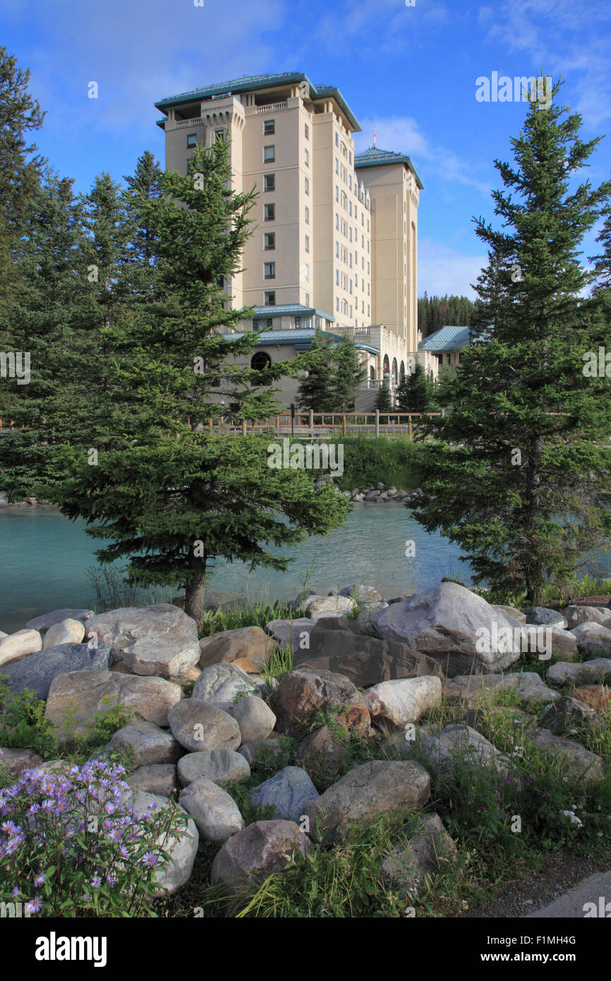 Le Canada, l'Alberta, parc national de Banff, Chateau Lake Louise, hôtel de villégiature, Banque D'Images