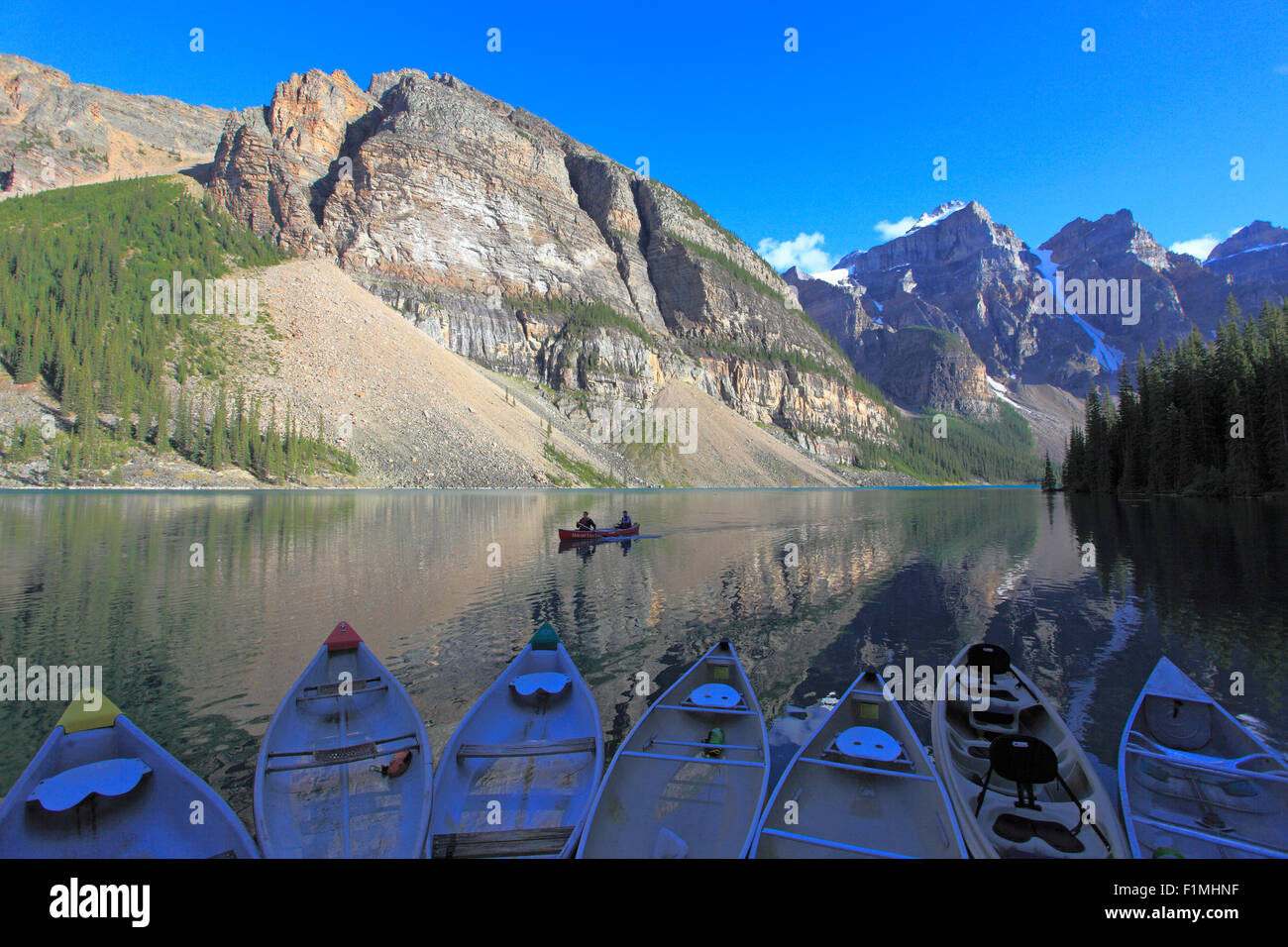Le Canada, l'Alberta, parc national de Banff, lac Moraine, Banque D'Images
