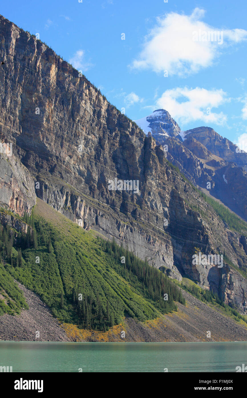 Le Canada, l'Alberta, parc national de Banff, Lake Louise, moraine, Banque D'Images