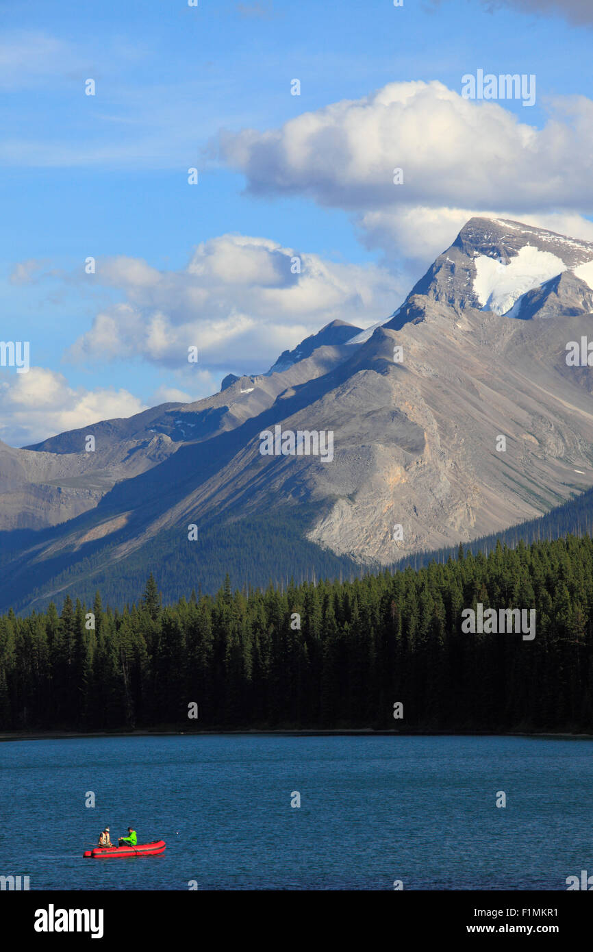 Le Canada, l'Alberta, le Parc National Jasper, le lac Maligne, Banque D'Images