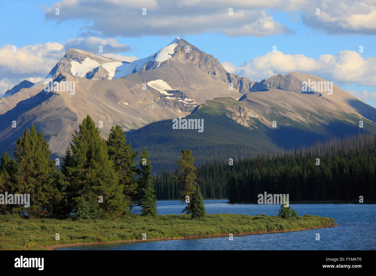 Le Canada, l'Alberta, le Parc National Jasper, le lac Maligne, Banque D'Images