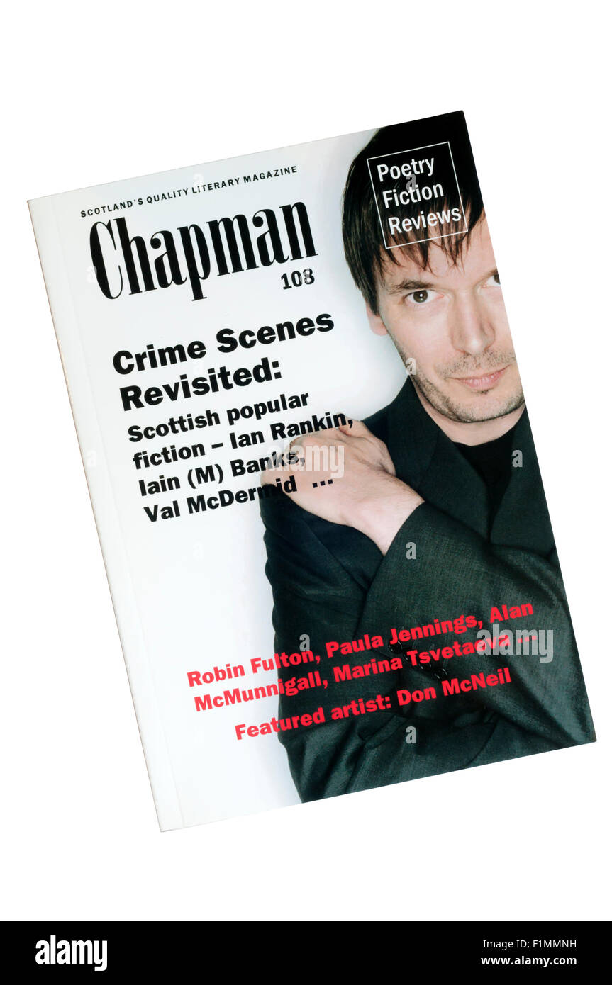 Le magazine littéraire écossais Chapman contenant des articles sur le crime écossais par écrit. Photo de Ian Rankin sur le couvercle. Banque D'Images