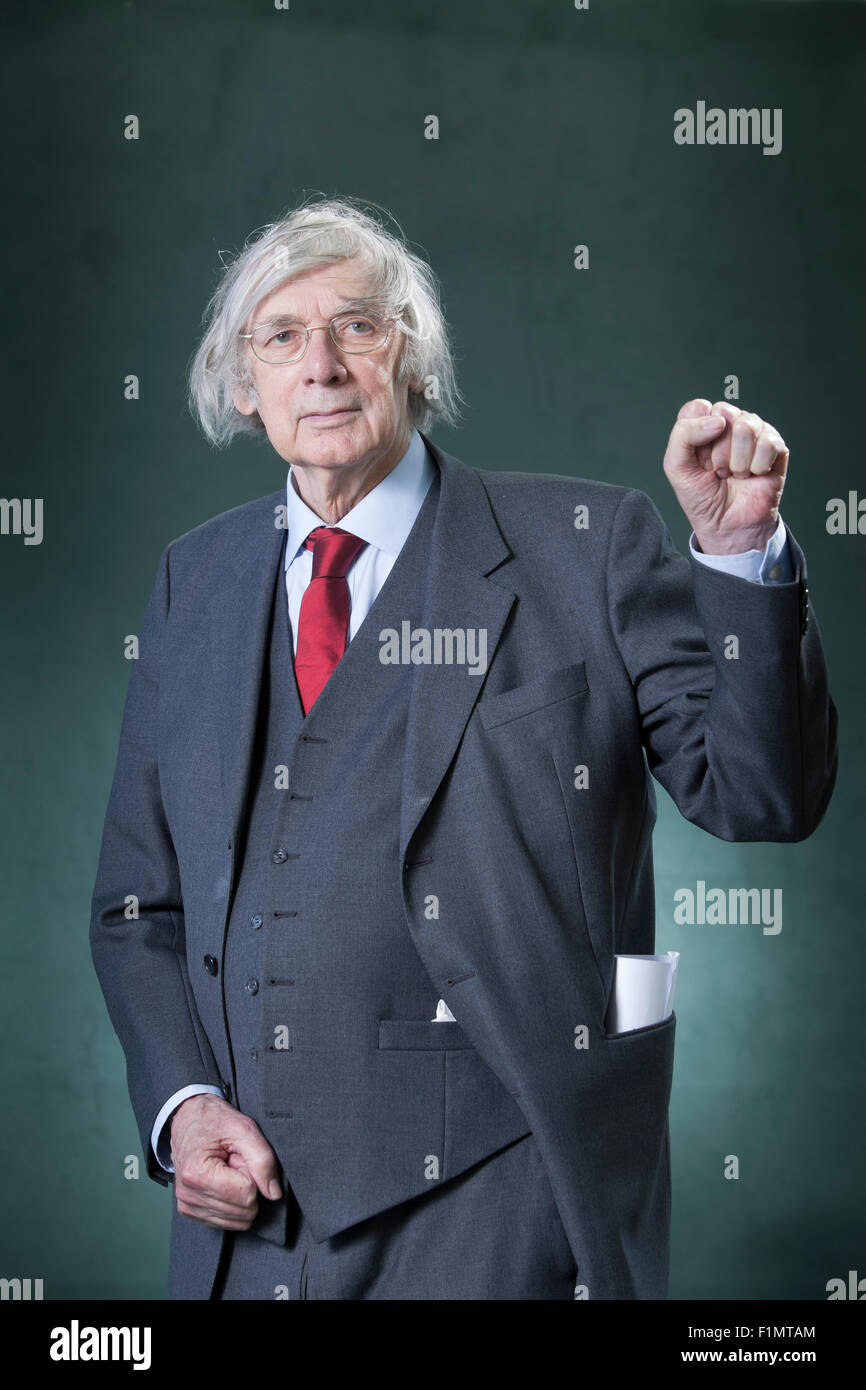 Ted Honderich est un philosophe britannique née au Canada, à l'Edinburgh International Book Festival 2015. Edimbourg, Ecosse. Banque D'Images