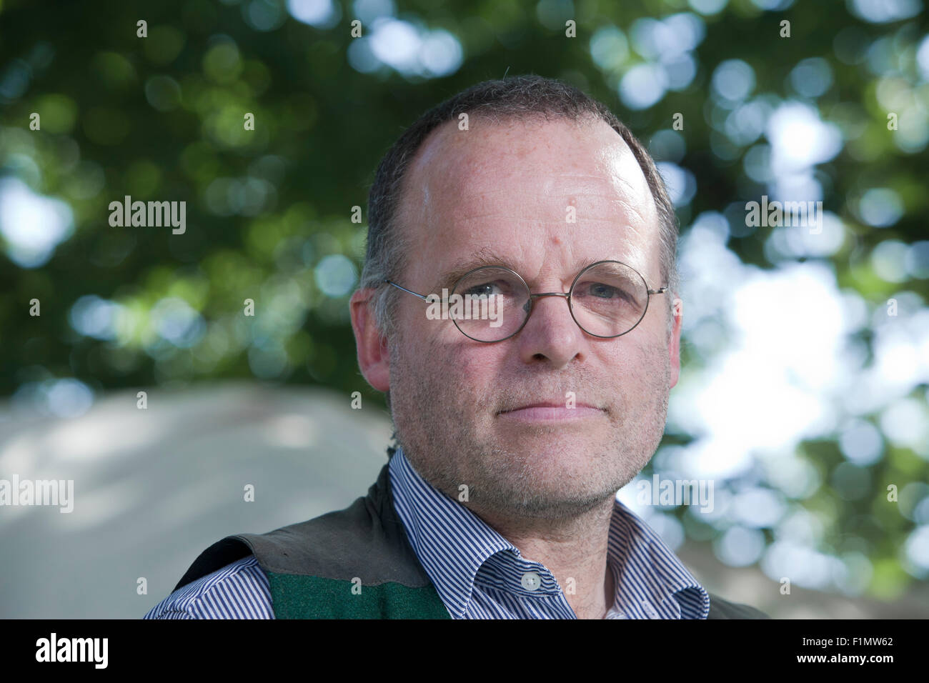 Andy Wightman, l'écrivain et chercheur, à l'Edinburgh International Book Festival 2015. Edimbourg, Ecosse. Banque D'Images