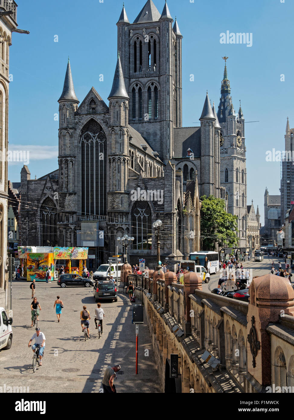 Saint Nicholas Church Gent, Belgique - 21/08/2015 : 13e siècle, église Saint Nicolas est l'un des plus anciens monuments de Gand Banque D'Images