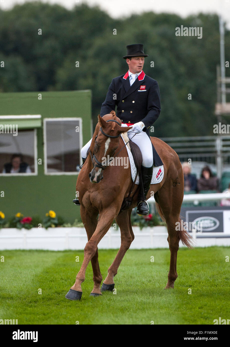 Stamford, Lincs, Royaume-Uni. Le 4 septembre, 2015.Oliver Townend (GBR) et l'Armada [# 94] Au cours de la phase de dressage sur le deuxième jour de compétition. La Land Rover Burghley Horse Trials 2015 Crédit : Stephen Bartholomew/Alamy Live News Banque D'Images