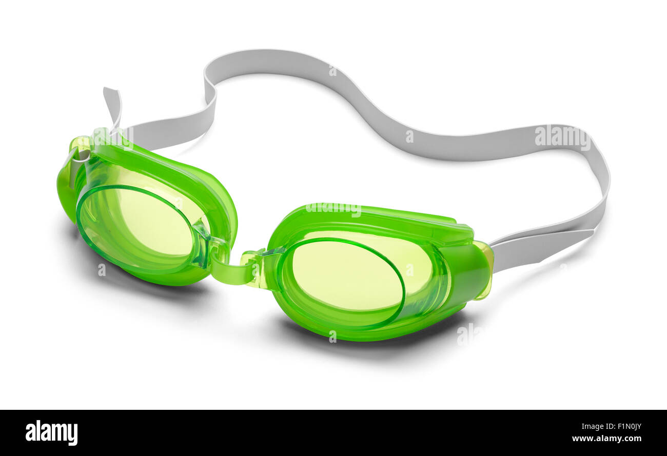 Paire de lunettes de natation isolé sur fond blanc. Banque D'Images