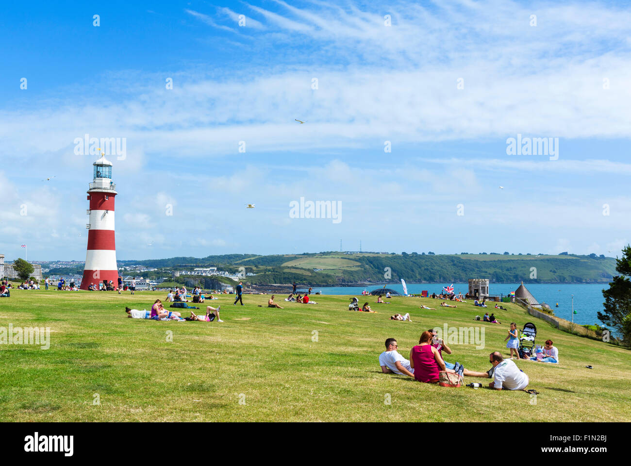 Smeaton's Tower sur l'Hoe, Plymouth, Devon, England, UK Banque D'Images