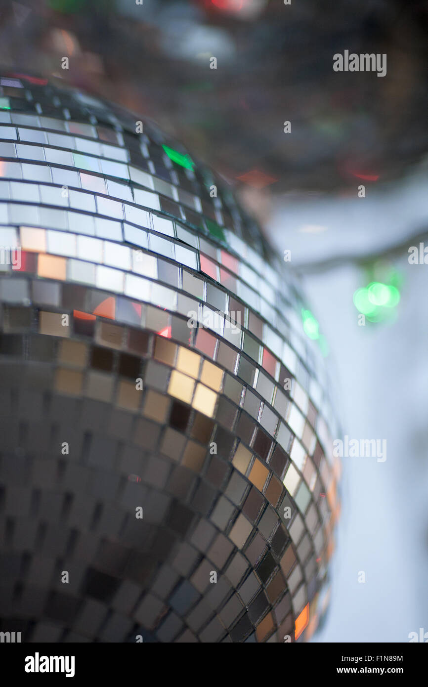 Boule disco close up avec la profondeur de champ Banque D'Images