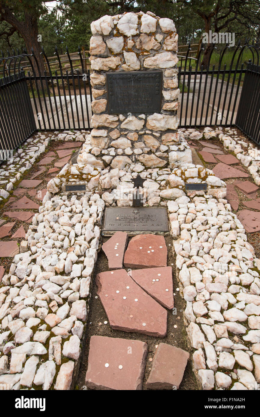 Golden, Colorado - La tombe de William F. Cody (Buffalo Bill') au Buffalo Bill Museum et tombe. Banque D'Images