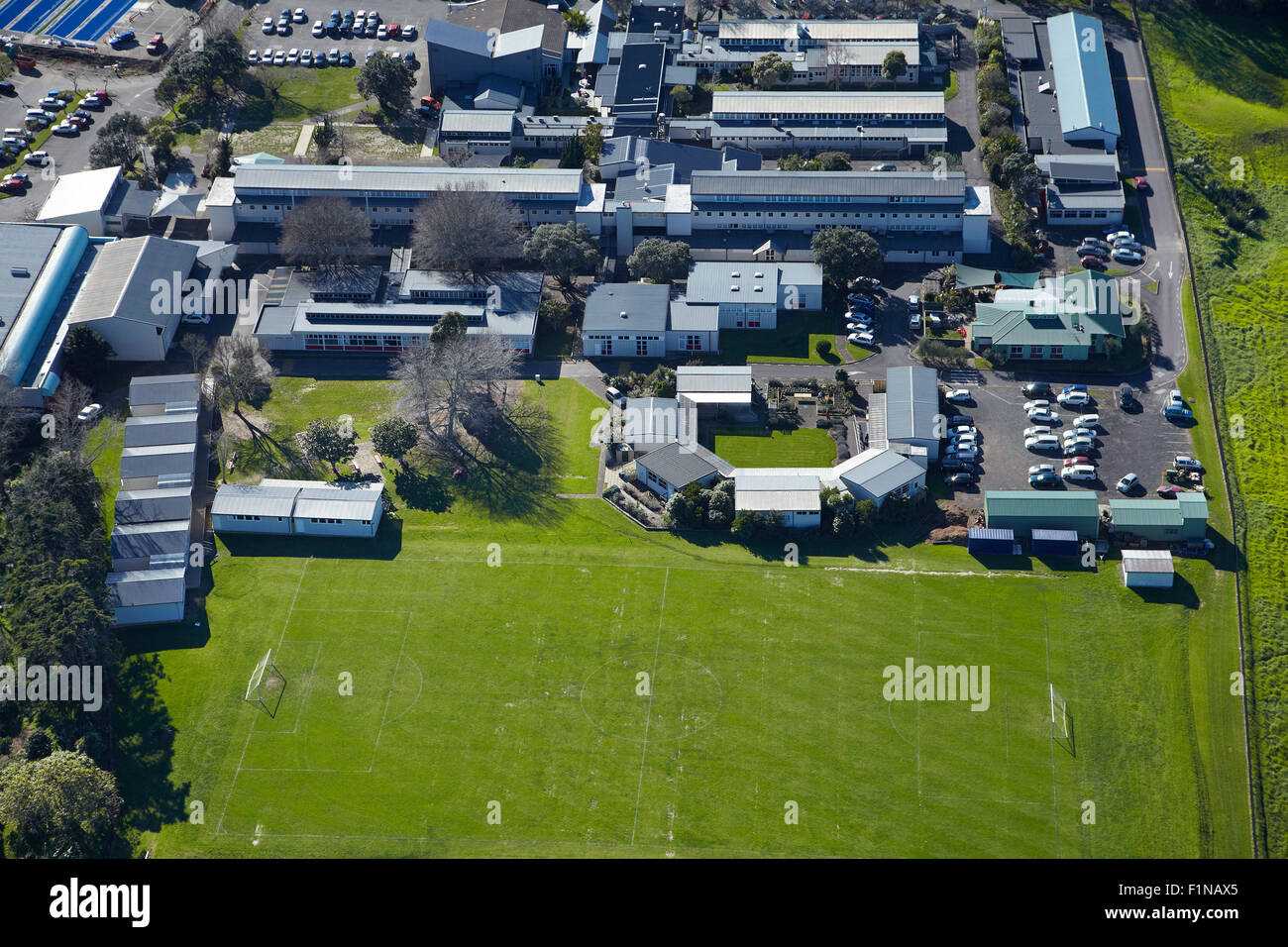 Selwyn College, Kohimarama, Auckland, île du Nord, Nouvelle-Zélande - vue aérienne Banque D'Images