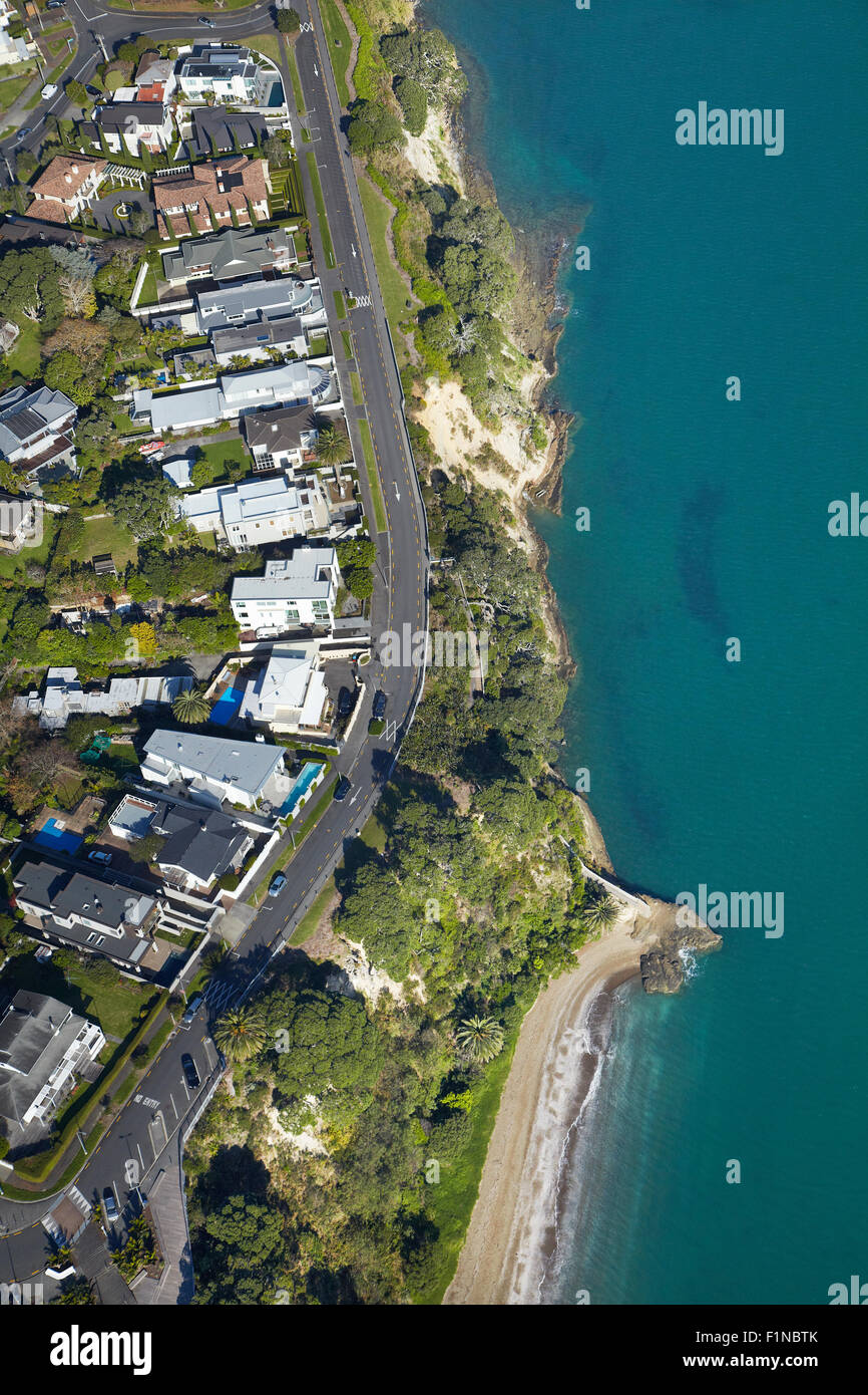 Cliff Road, Saint Heliers, Auckland, île du Nord, Nouvelle-Zélande - vue aérienne Banque D'Images