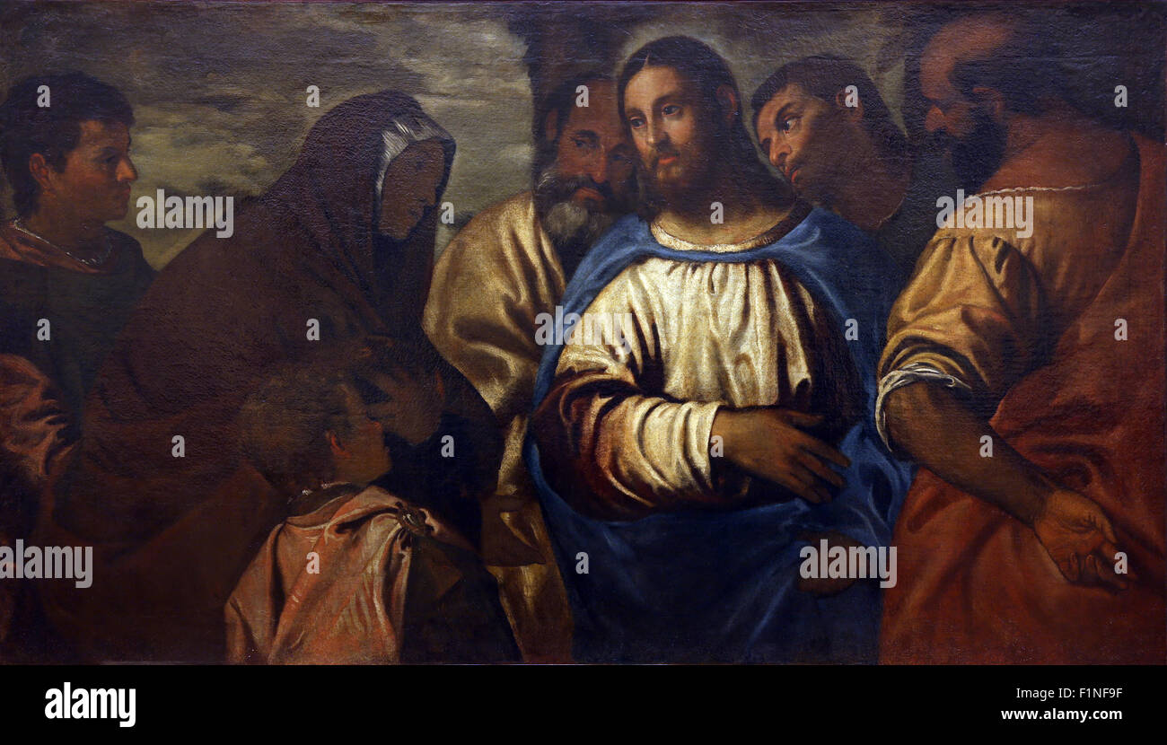 Paolo Véronèse Christ et l'épouse de Zébédée, vieux maîtres collecte, l'Académie croate des sciences à Zagreb, Croatie Banque D'Images