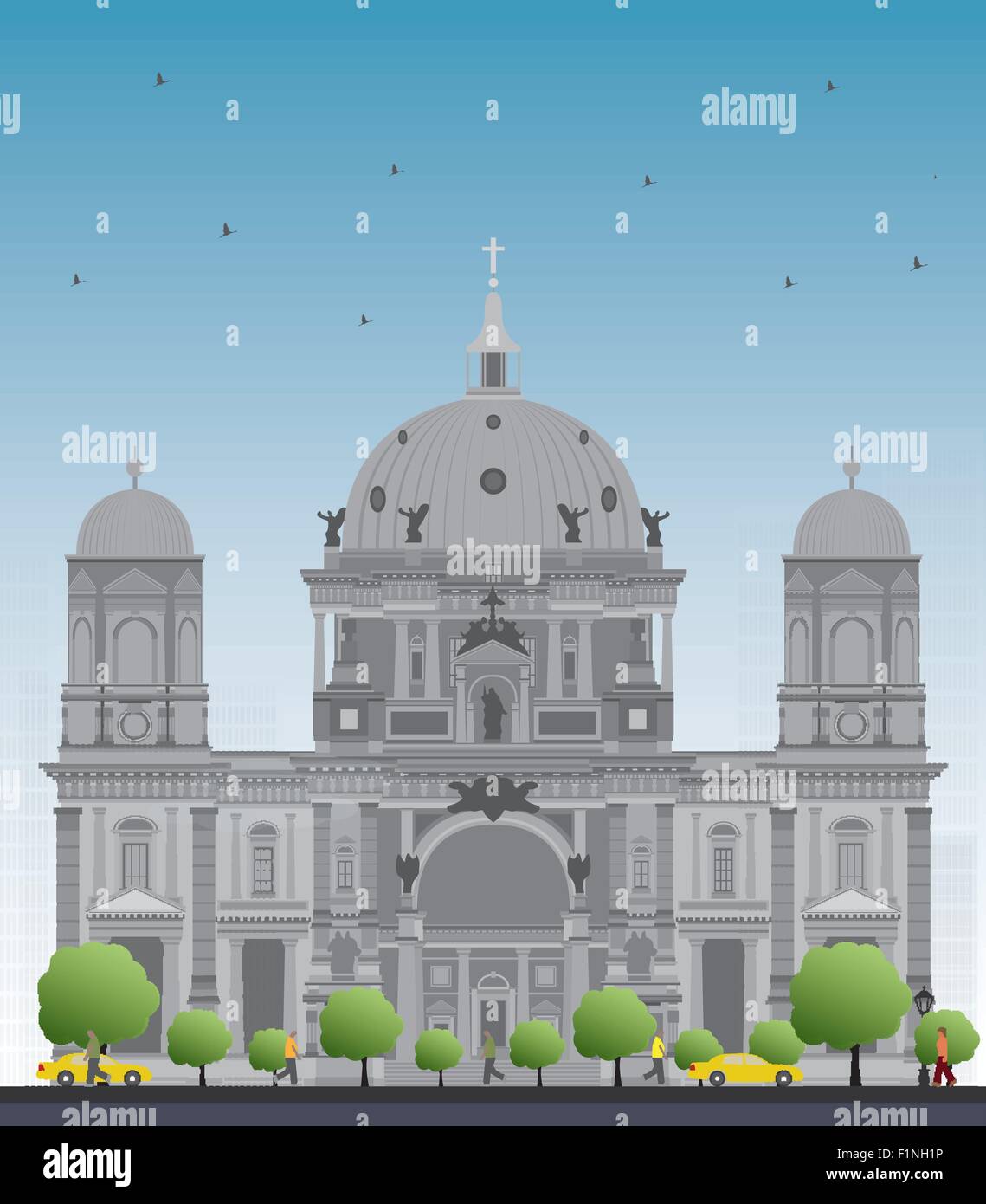 Cathédrale de Berlin à Berlin, Allemagne. Vector Illustration Illustration de Vecteur