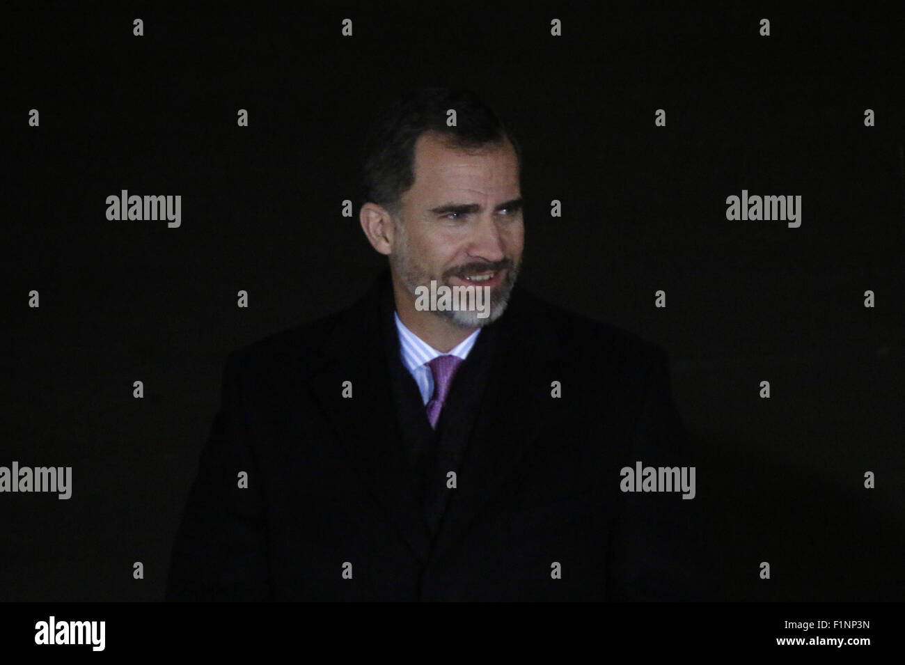 1 décembre 2014 - BERLIN : Roi d'Espagne Felipe VI avant une réunion avec le Chancelier allemand dans le Chanclery à Berlin. Banque D'Images