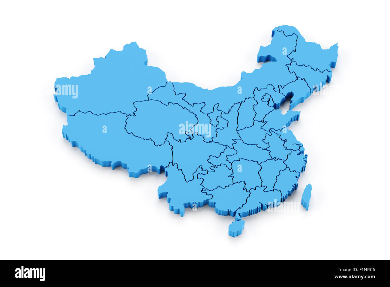 Carte de Chine avec les provinces Banque D'Images