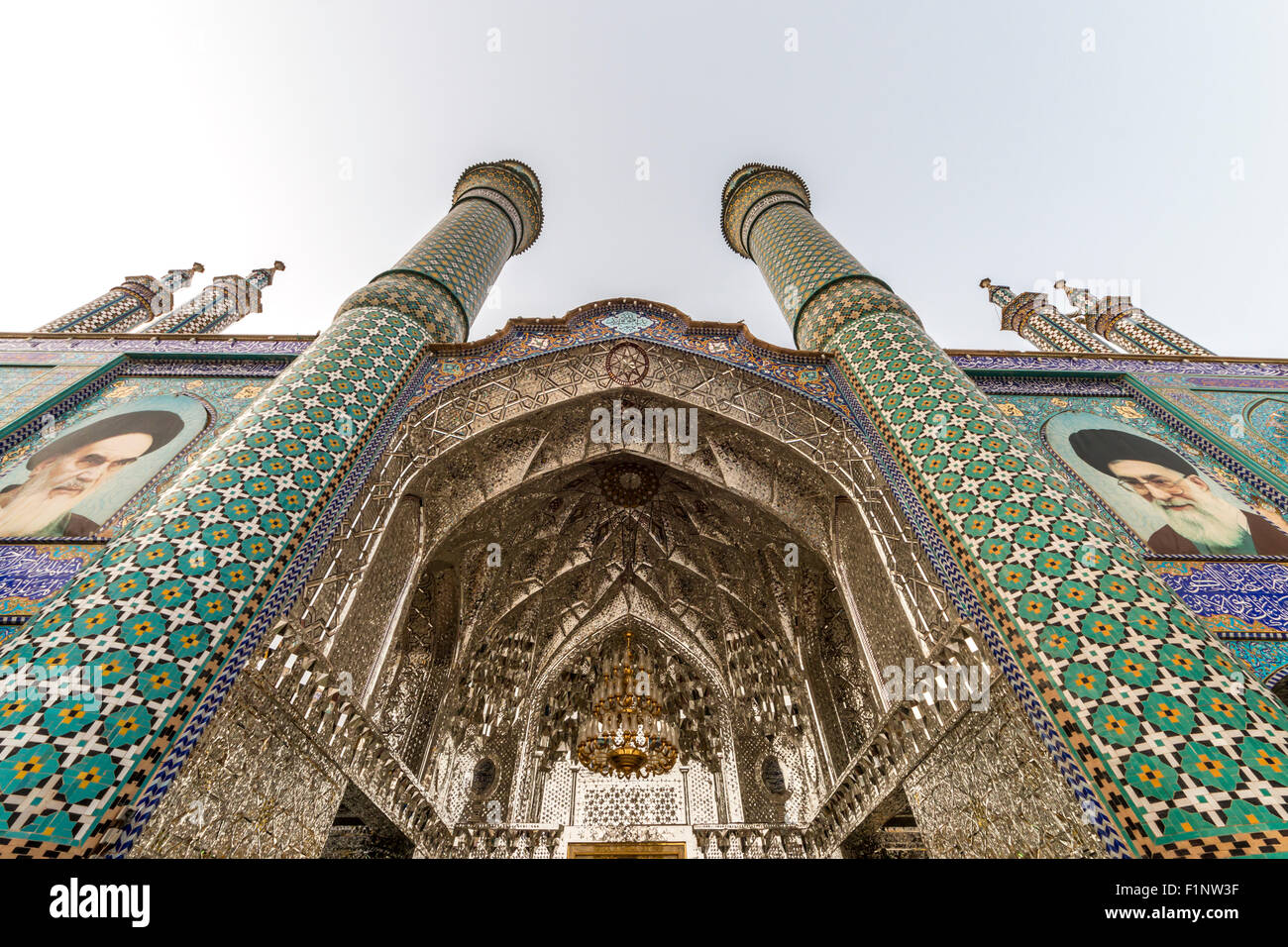 Iran yazd bleu ciel vieille ville mosquée Banque D'Images