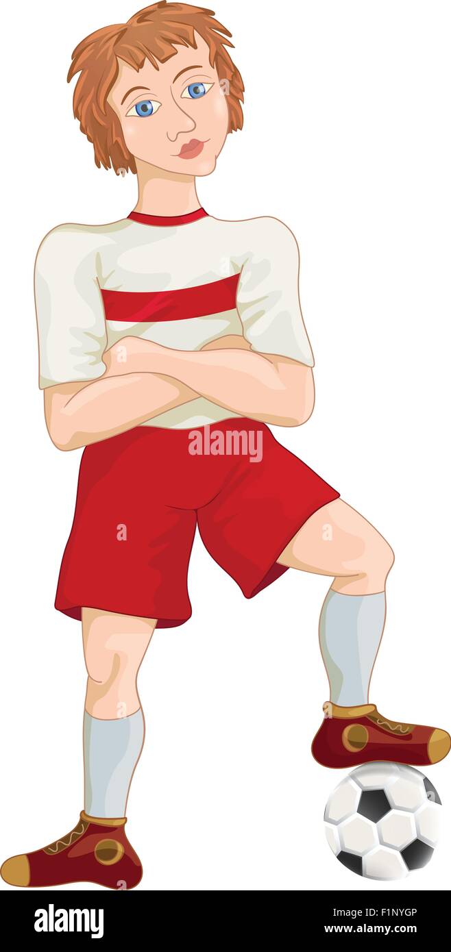 Jeune joueur de soccer, personnage de vector illustration Illustration de Vecteur