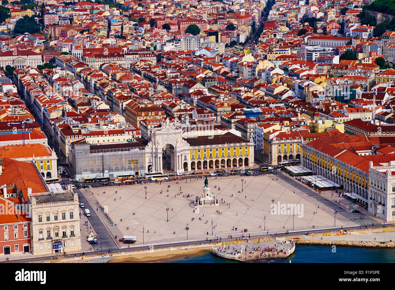 Portugal, Lisbonne, Praca do Comercio, ou Place du Commerce. Il est également connu sous le nom de Terreiro do Paco, ou de la Place du Palais Royal après la Banque D'Images