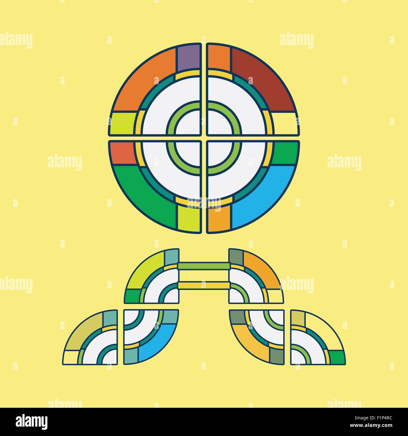 Symbole de soleil tribal abstract vector illustration couleur Illustration de Vecteur