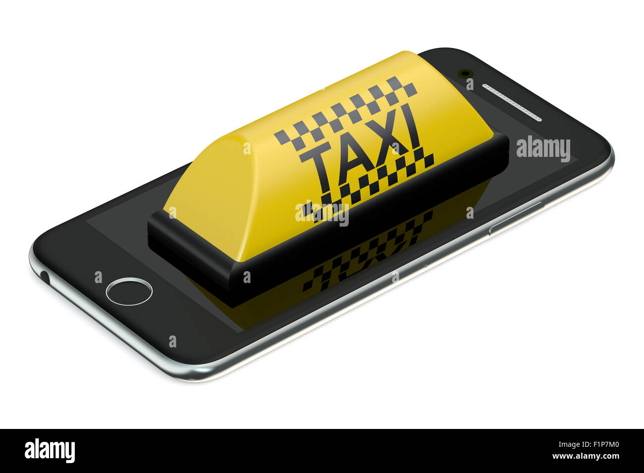 Taxi service concept isolé sur fond blanc Banque D'Images