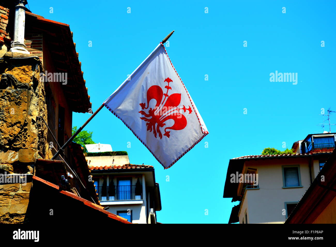 Florentine Fleur-de-lis d'un drapeau Banque D'Images