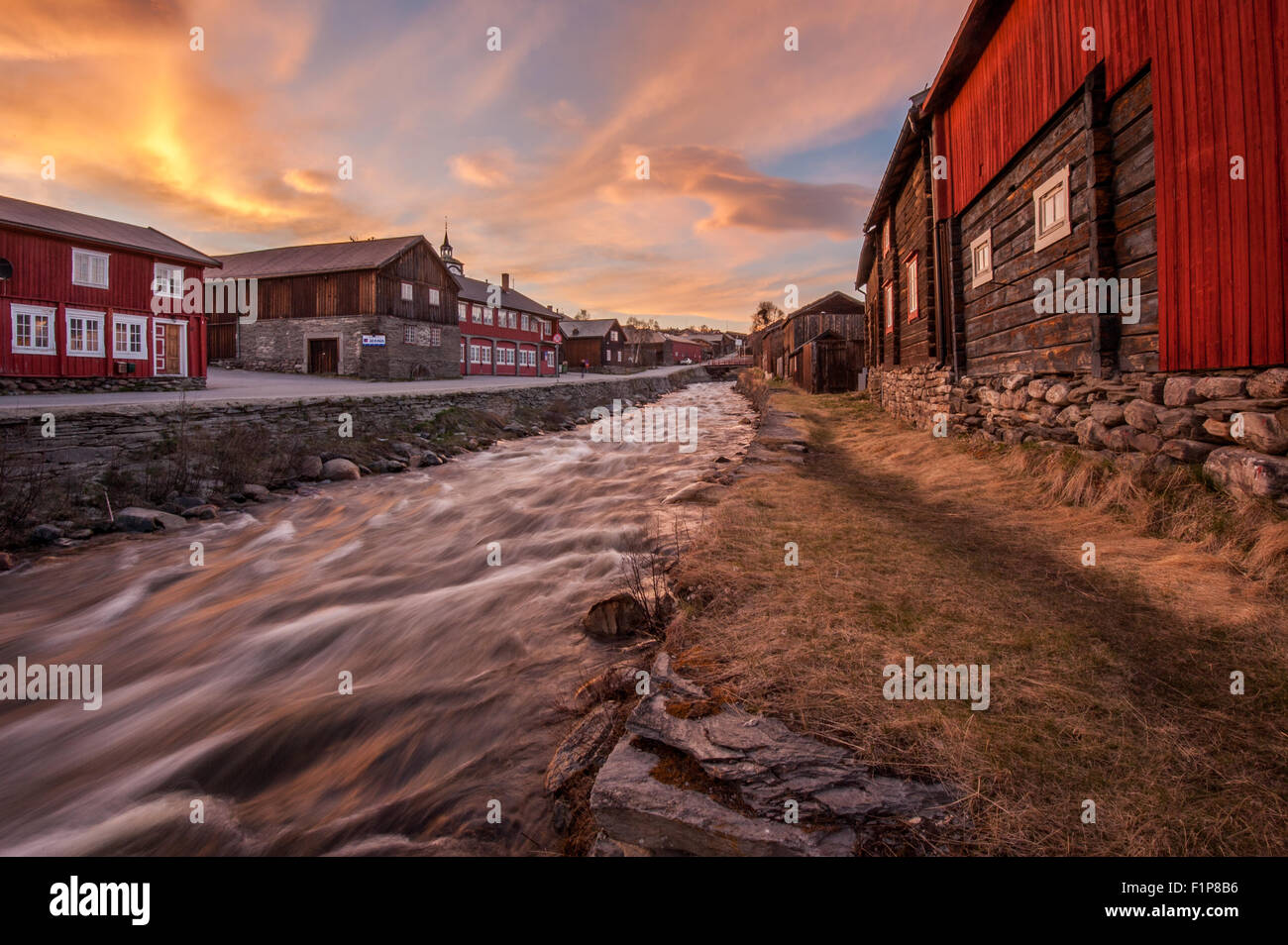 La ville minière historique de Røros, Norvège Banque D'Images