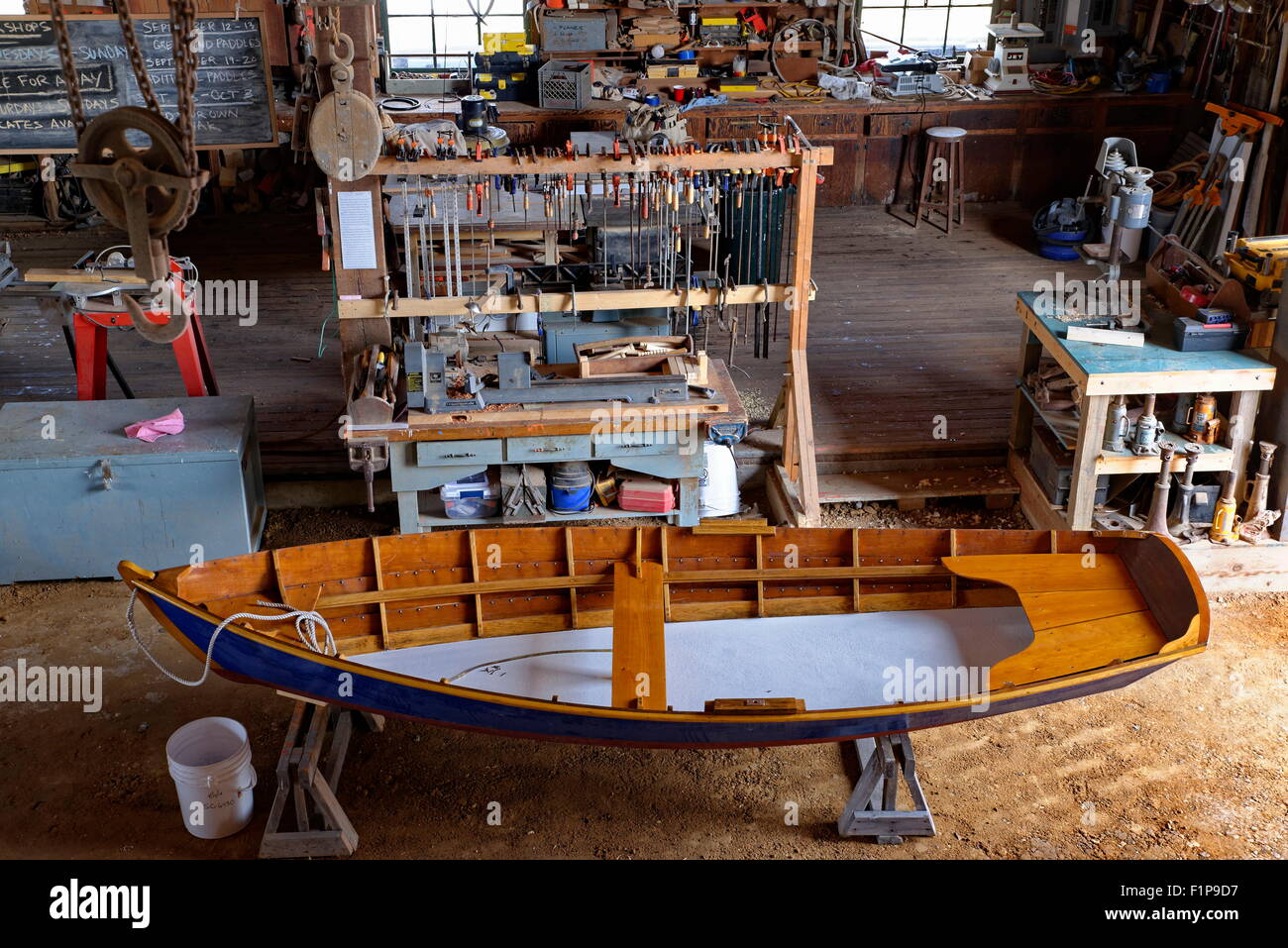 L'atelier de Boatwright est ouvert pour des visites au Musée maritime de Chesapeake Bay à St. Michaels, MD. Banque D'Images