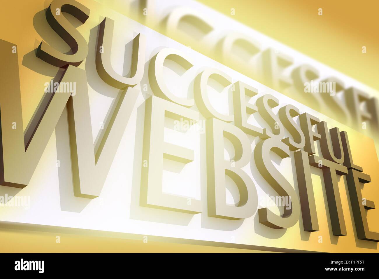 Site Web réussi - Cool 3D Render avec Spot Light. Style d'or. Banque D'Images