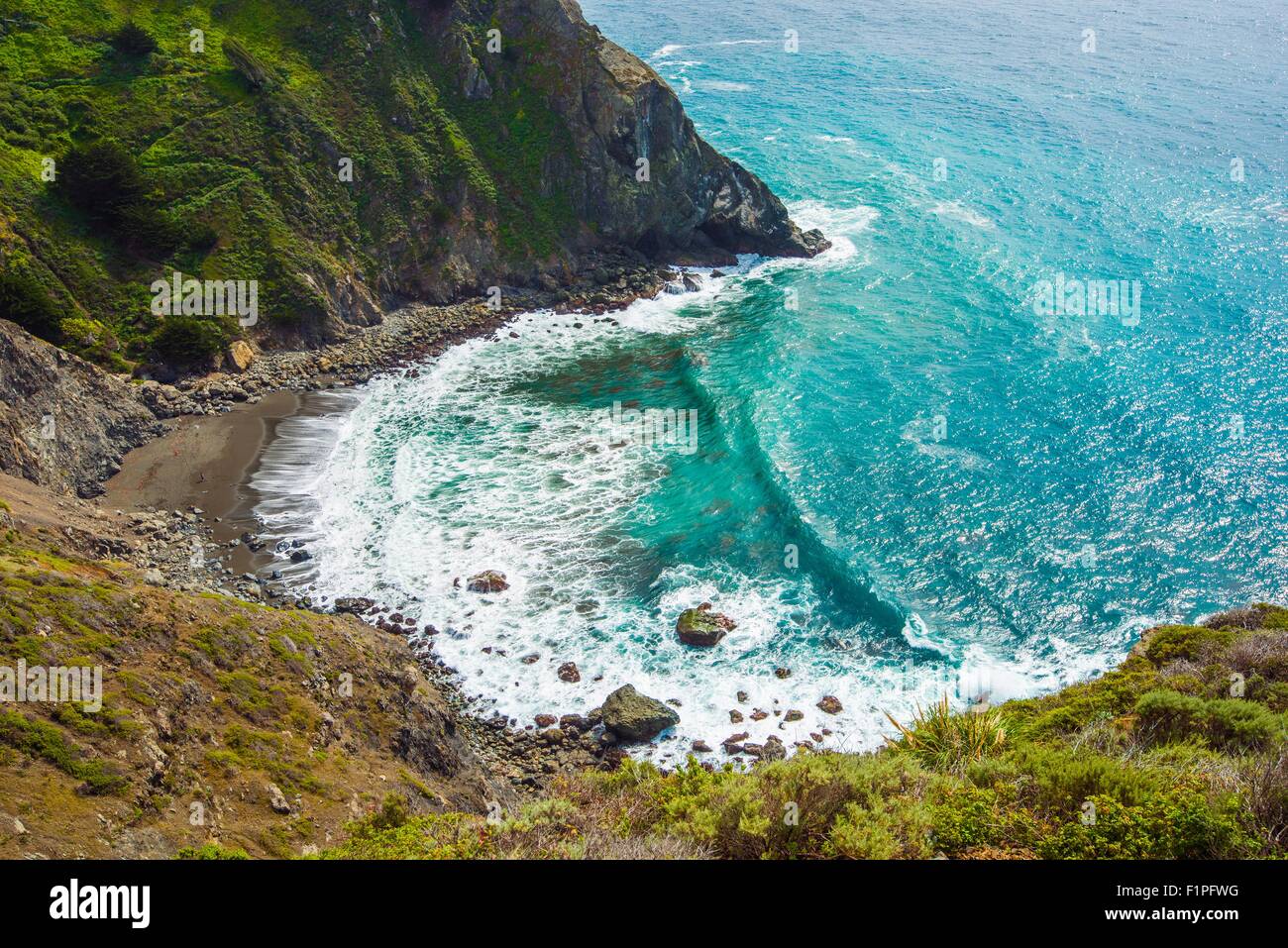 Big Sur Scenic Pacifc Océan Baie. En Californie, aux États-Unis. Banque D'Images