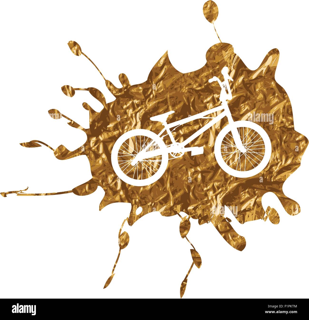 Vélo BMX sur fond d'or Splash Vector Illustration Illustration de Vecteur