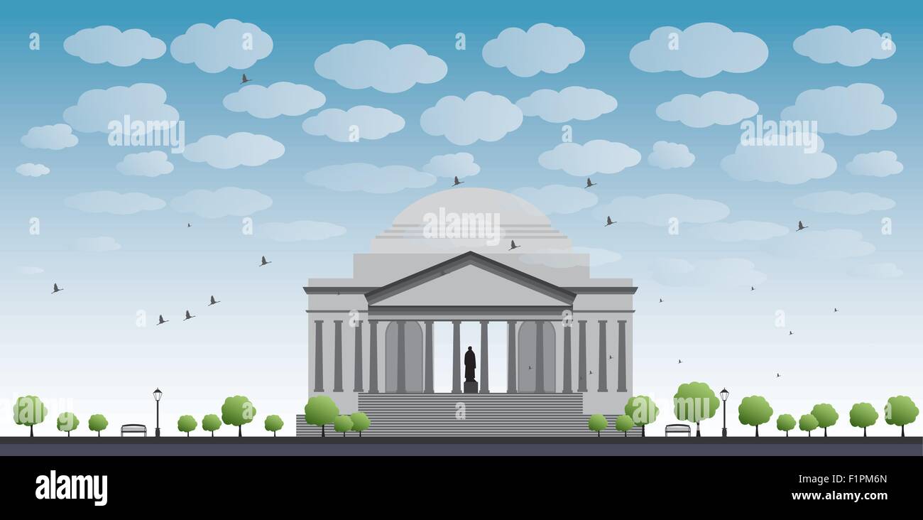 Thomas Jefferson Memorial, à Washington, DC, USA Vector illustration Illustration de Vecteur