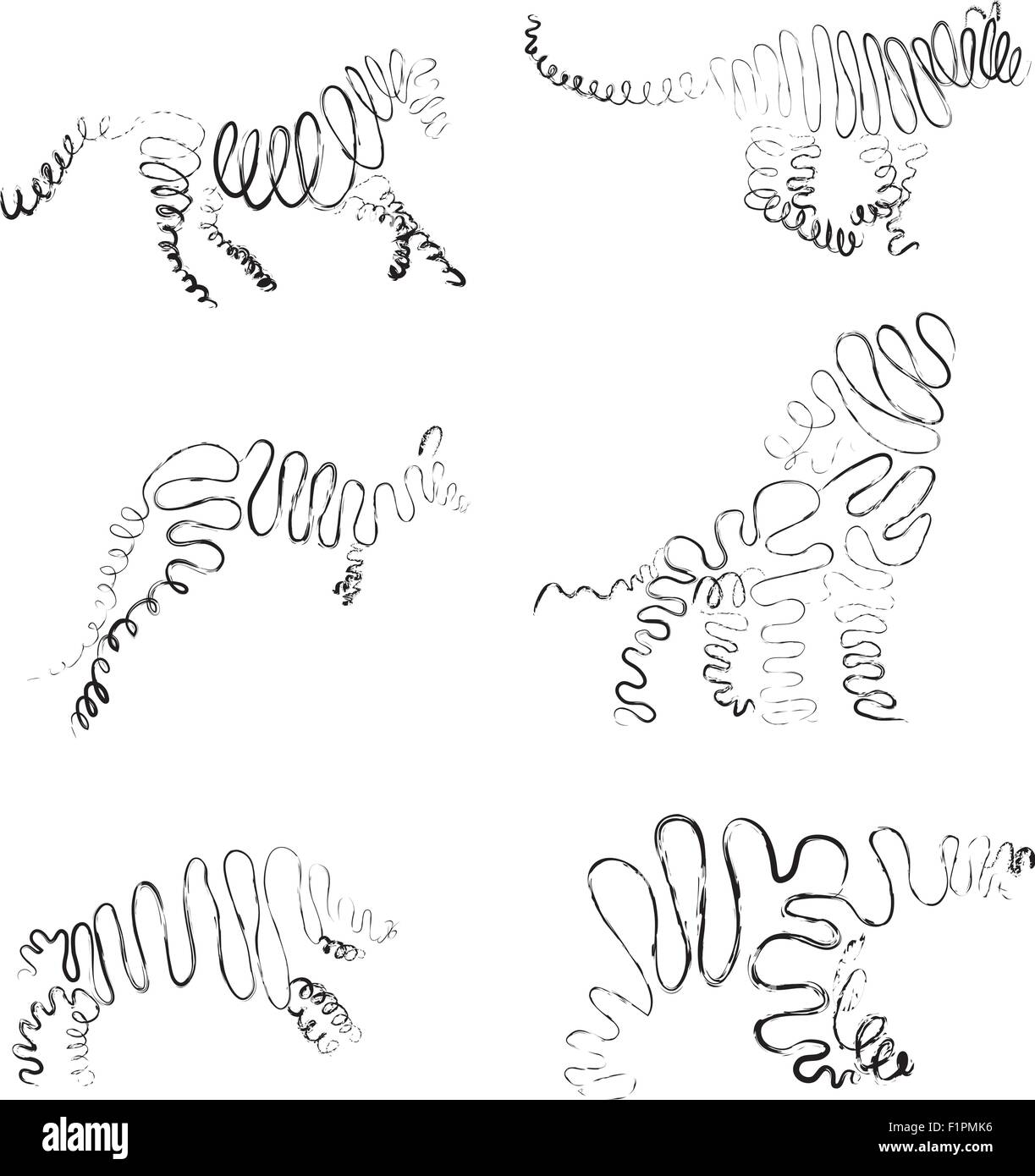 Série d'animaux fabriqués à partir de l'illustration vectorielle du ruban Illustration de Vecteur