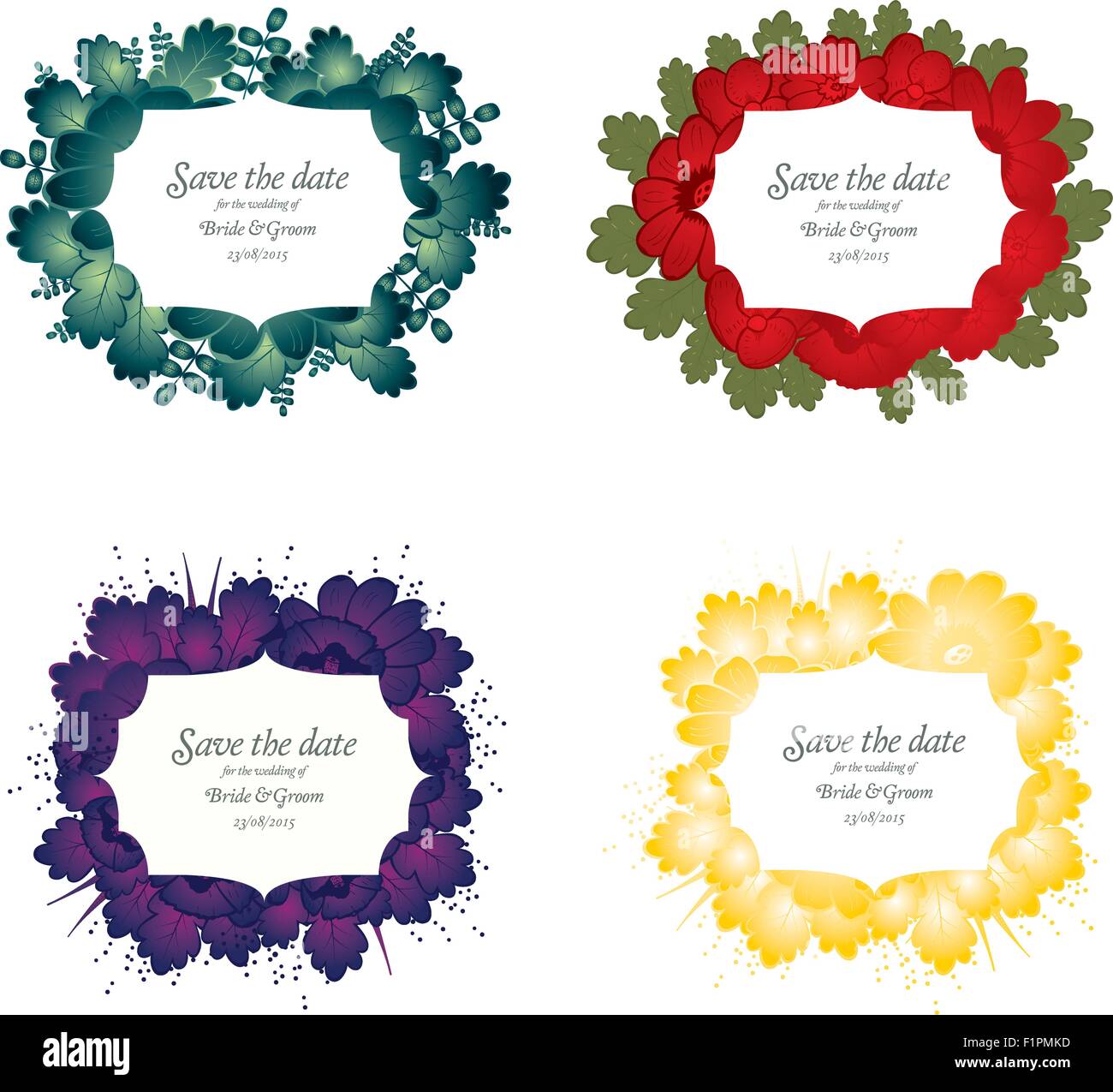 Jeu de carte d'invitation de mariage fleurs Vector illustration Illustration de Vecteur Jeu de carte d'invitation de mariage fleurs Vector illustration Illustration de Vecteur