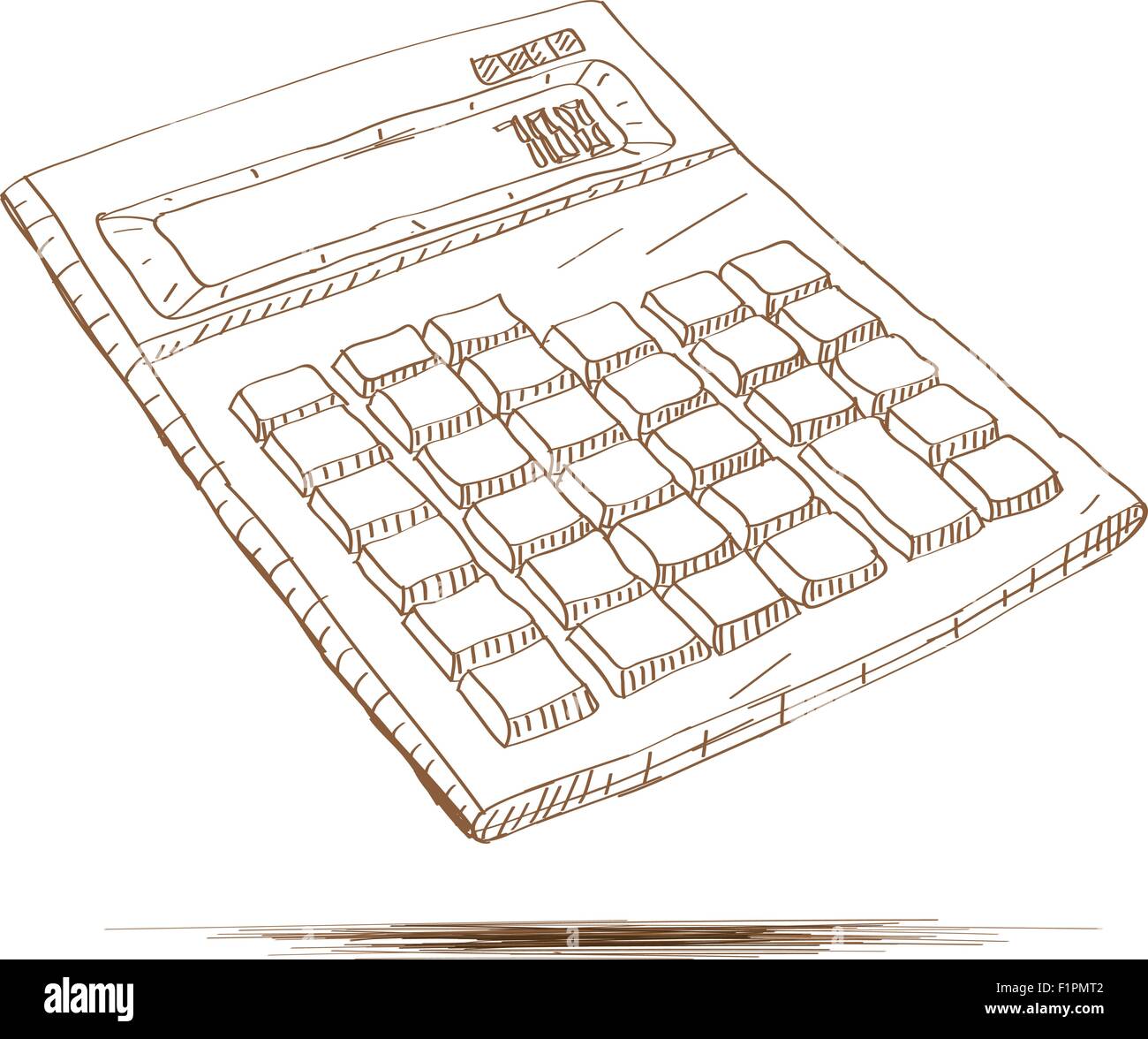 Hand drawn vector illustration d'une calculatrice Illustration de Vecteur