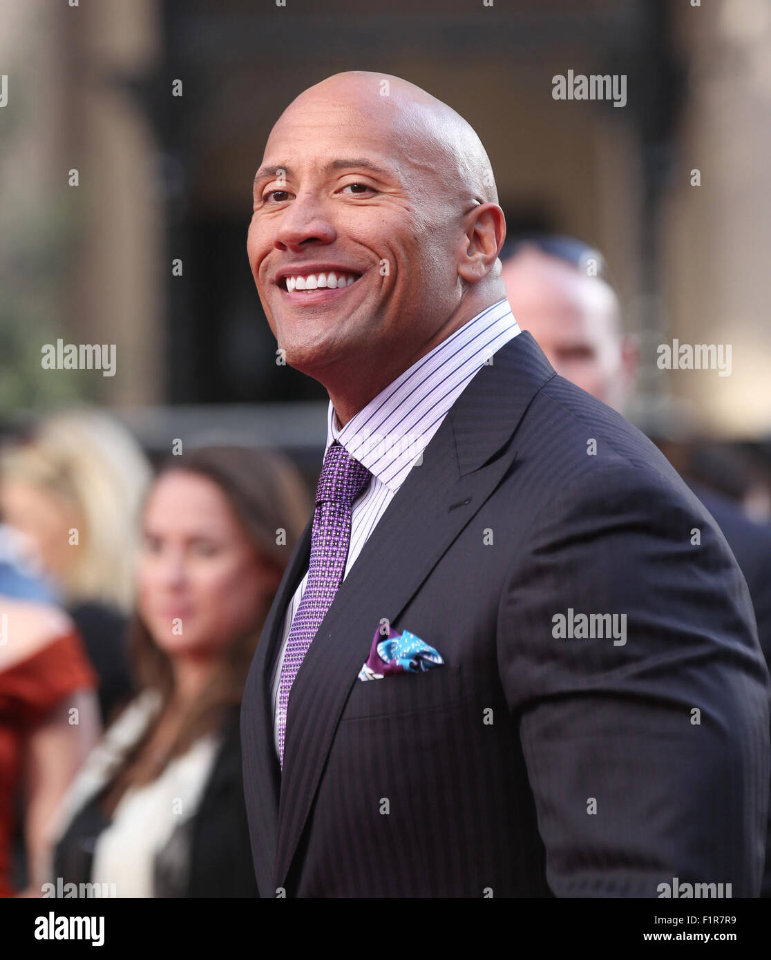 Londres, Royaume-Uni, 21 mai 2015 : Dwayne Johnson assiste à la première mondiale de San Andreas au Cinéma Odeon Leicester Square à Lond Banque D'Images
