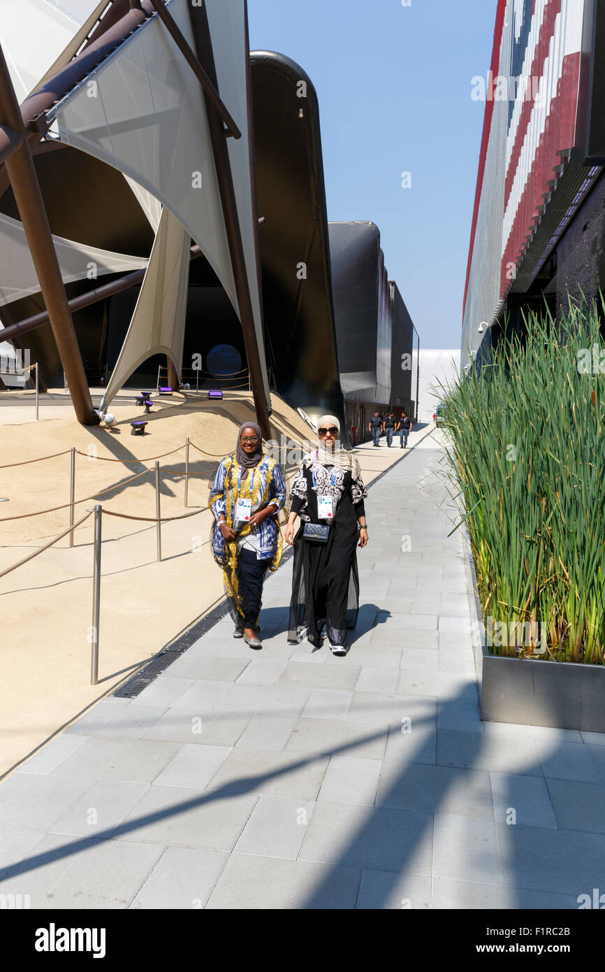 Milan, Italie, 12 août 2015 : Détail du pavillon du Koweït lors de l'exposition Expo 2015 de l'Italie. Banque D'Images