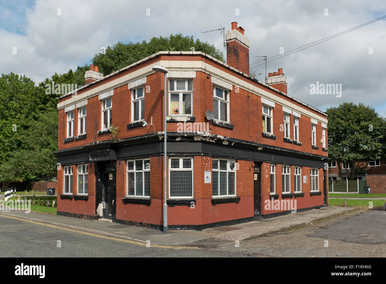 La fermeture d'un pub dans le domaine du Nouveau-Brunswick de Manchester. Banque D'Images