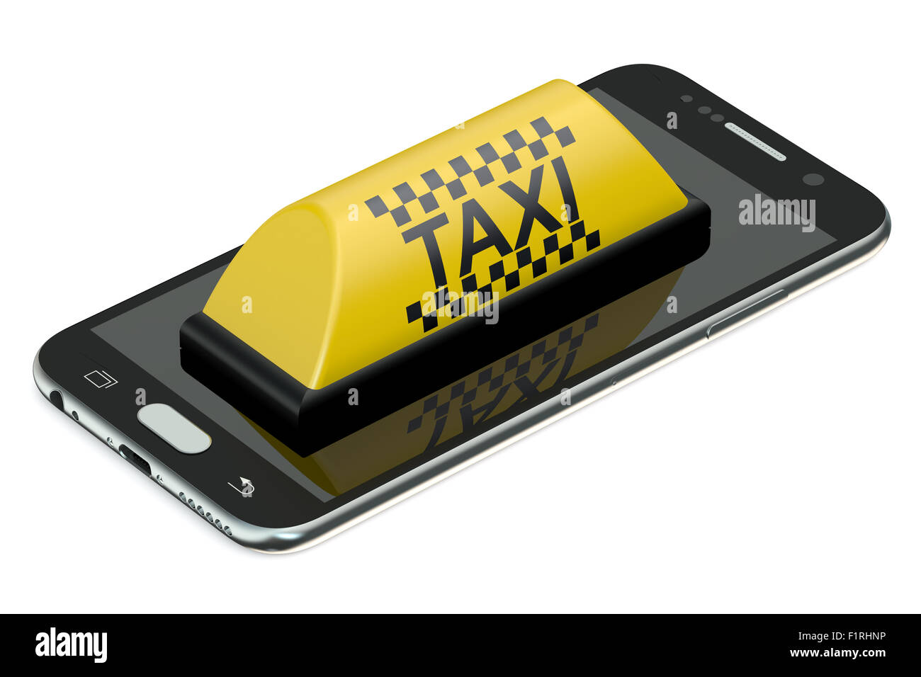 Taxi service concept isolé sur fond blanc Banque D'Images