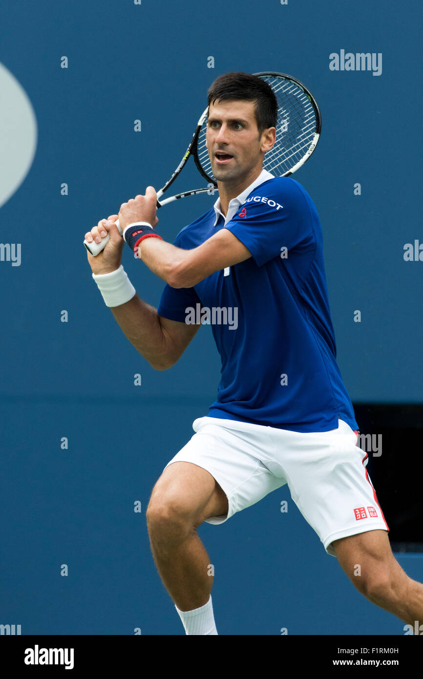Novak Djokovic (SBR) participent à l'US Open de Tennis 2015 Banque D'Images